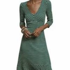 Anthropologie blue & green striped knit dress S